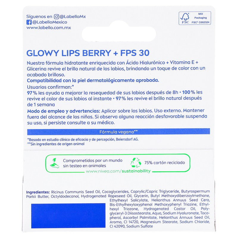 Pomada Labial Labello Glowy Berry 10 Ml 4006000194196 7