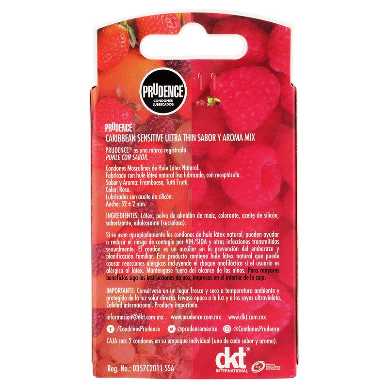 Preservativo Prudence Frambuesa Tutti Fruti Con 2 7502214980589 7