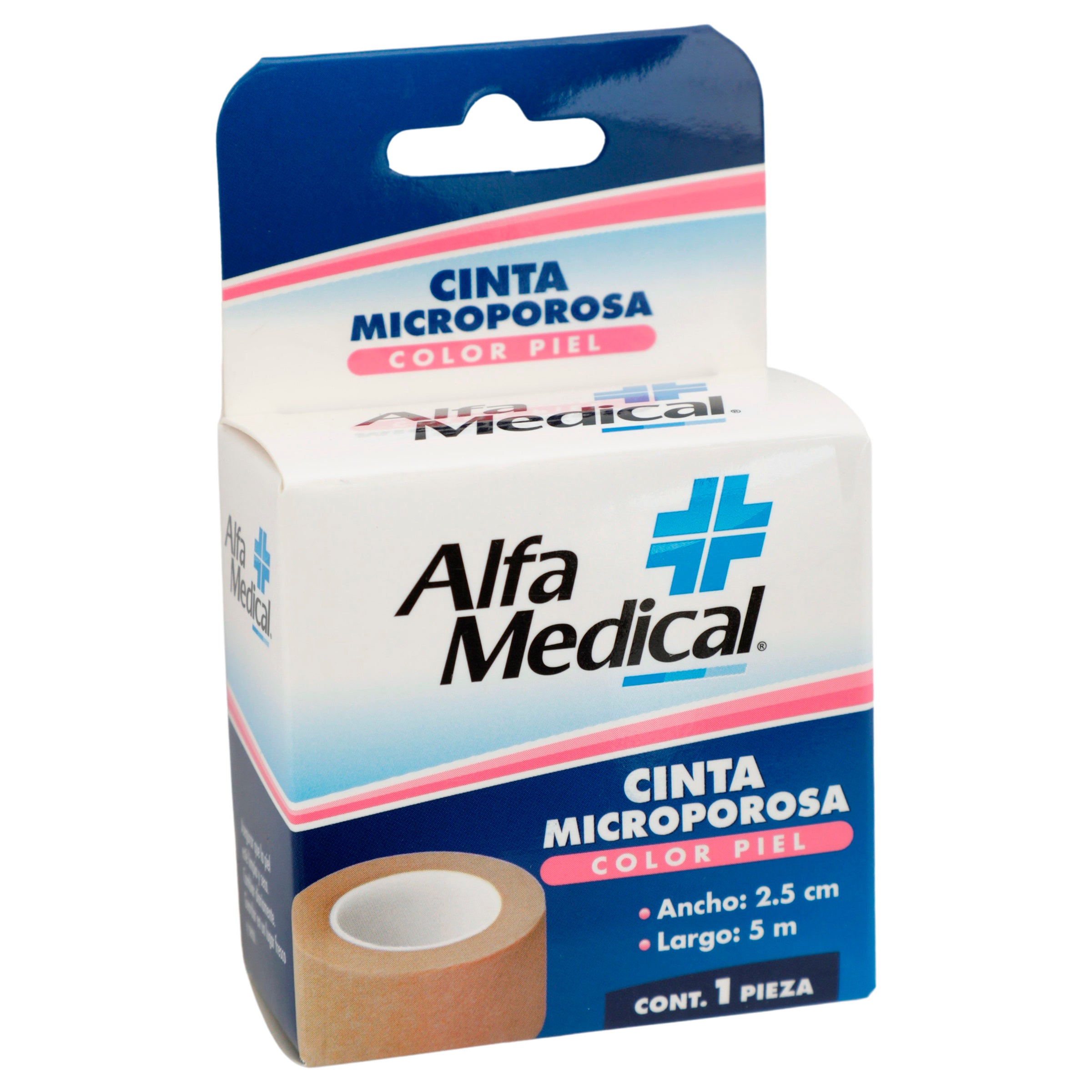 Cinta Microporosa Mediana Color Piel 2.5 Cm Largo 5 Metros-2