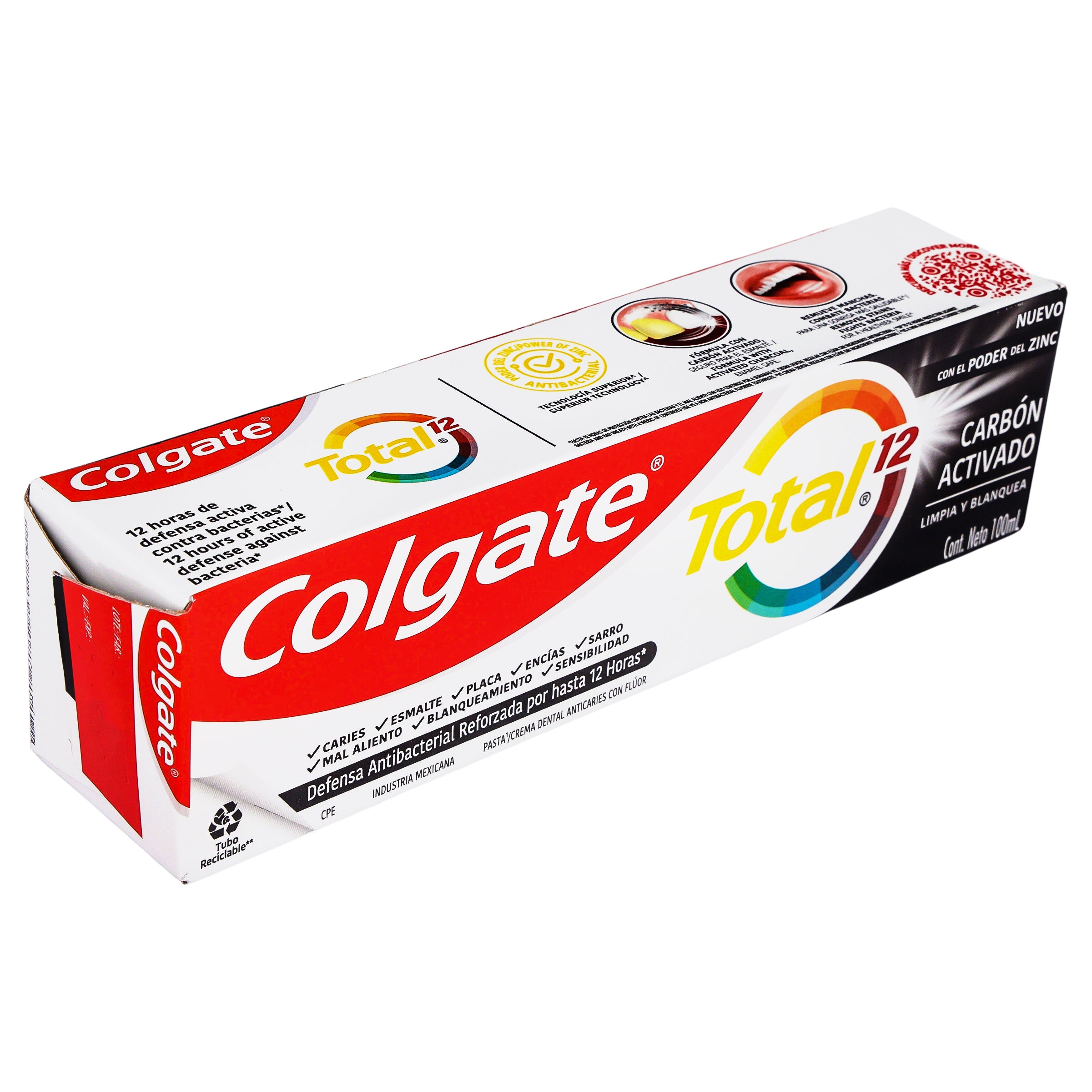 Crema Dental Colgate Total 12 Carbon Activado 100 Ml-2