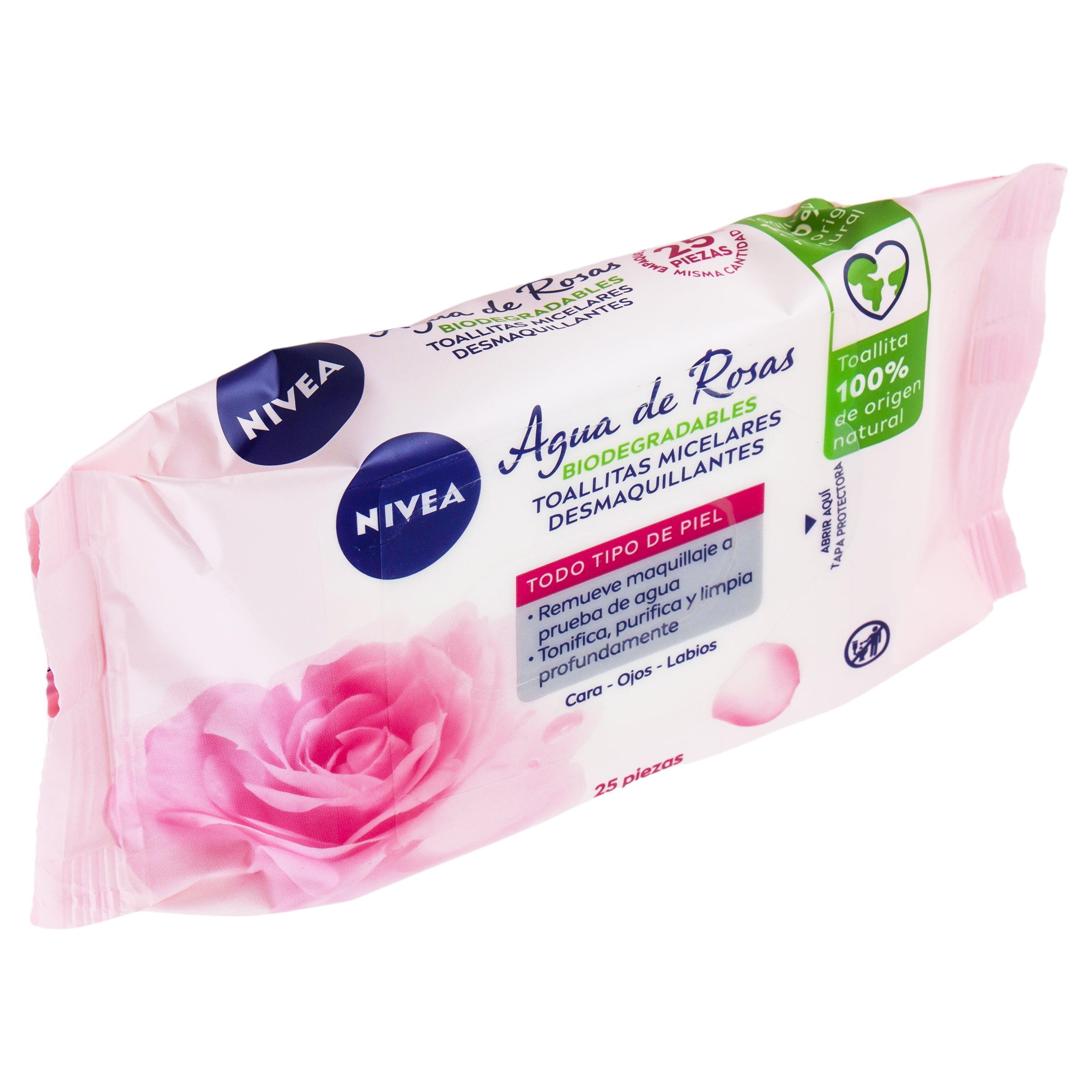 Toallitas Micelar Desmaquillantes Nivea Agua Rosas Con 25 Piezas-2