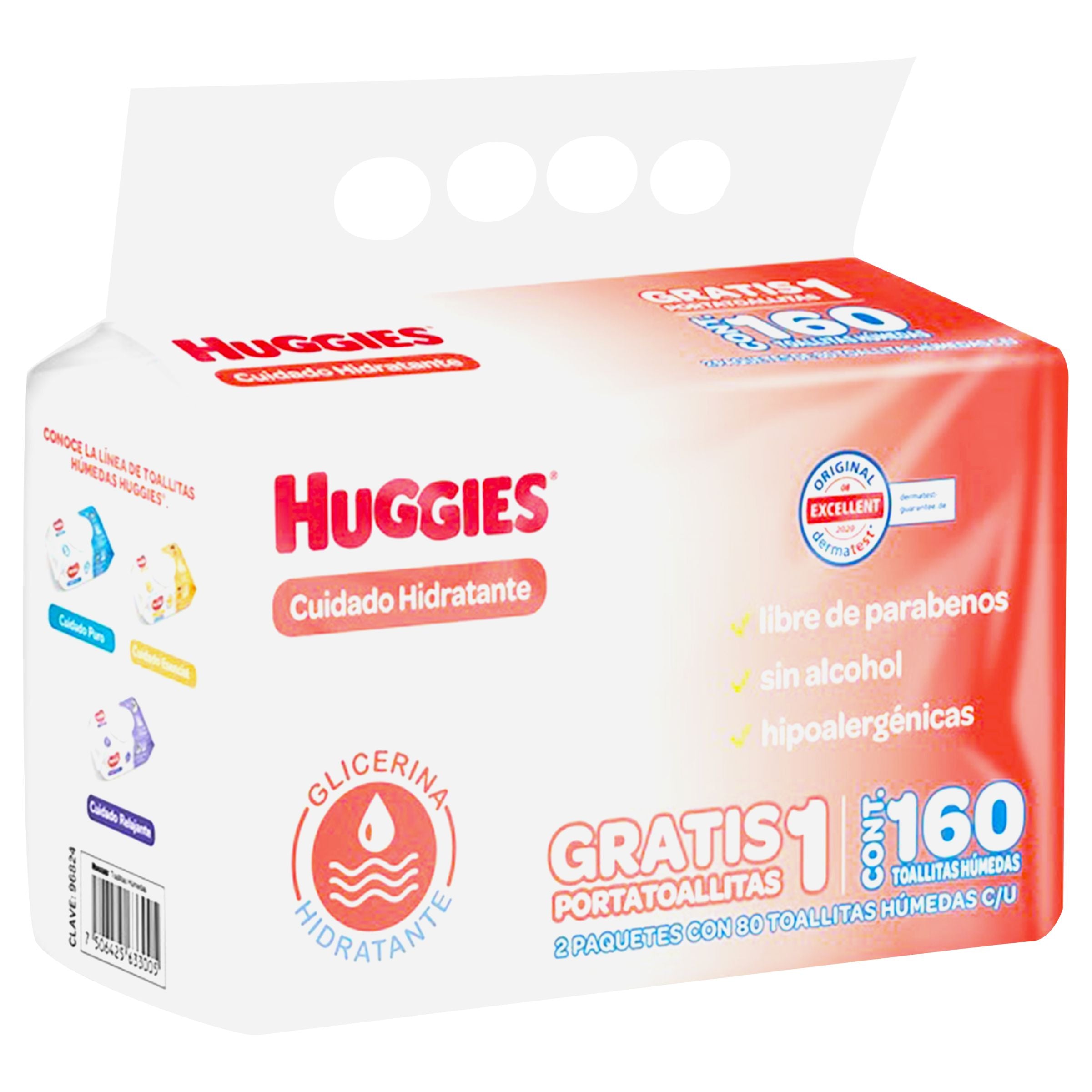 Toallas Humedas Hugg Cuidado Hidr Con 160 + Porta Toallas-1