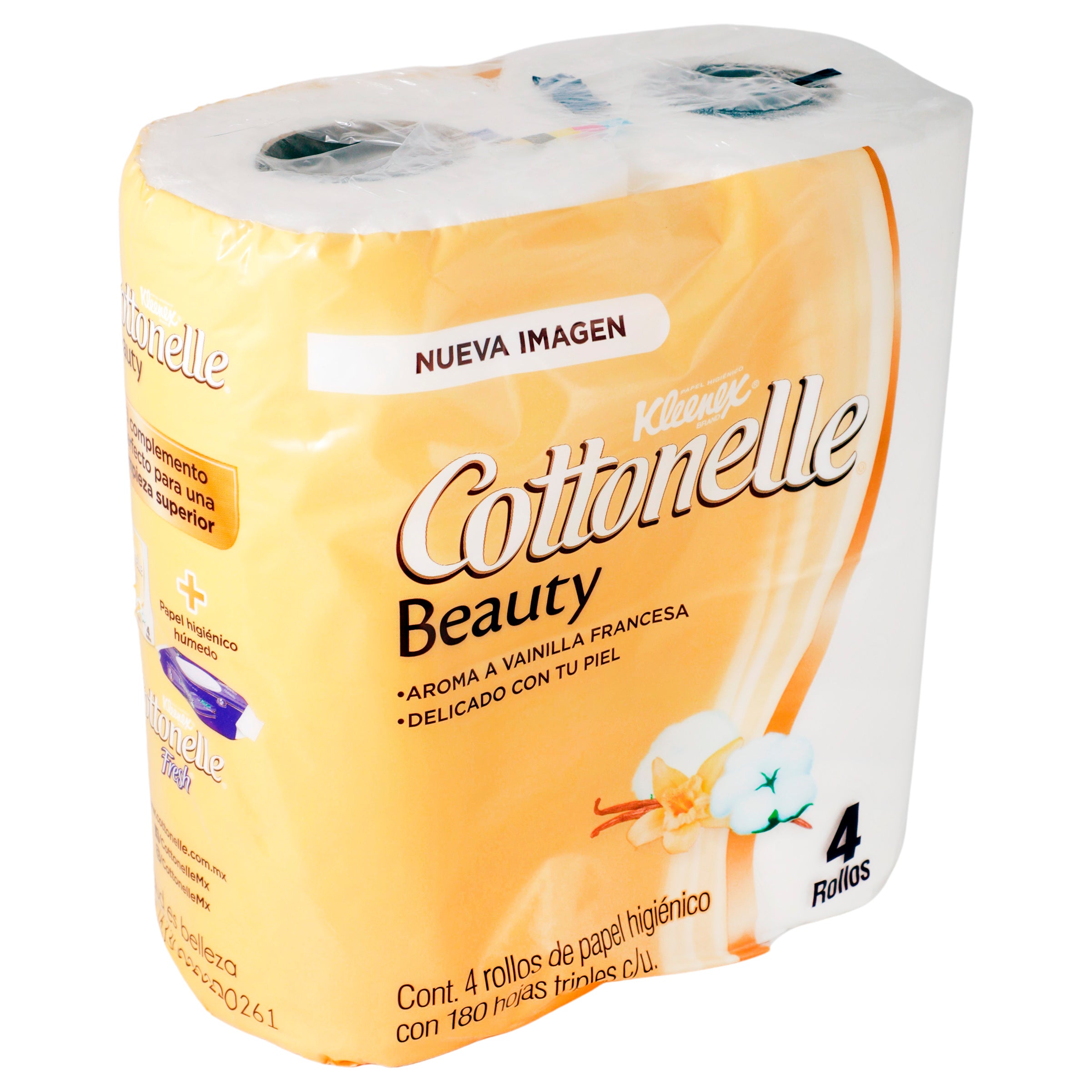 Higienico  Kleenex Cottonelle Beauty 4 Rollos 180 Hojas-2