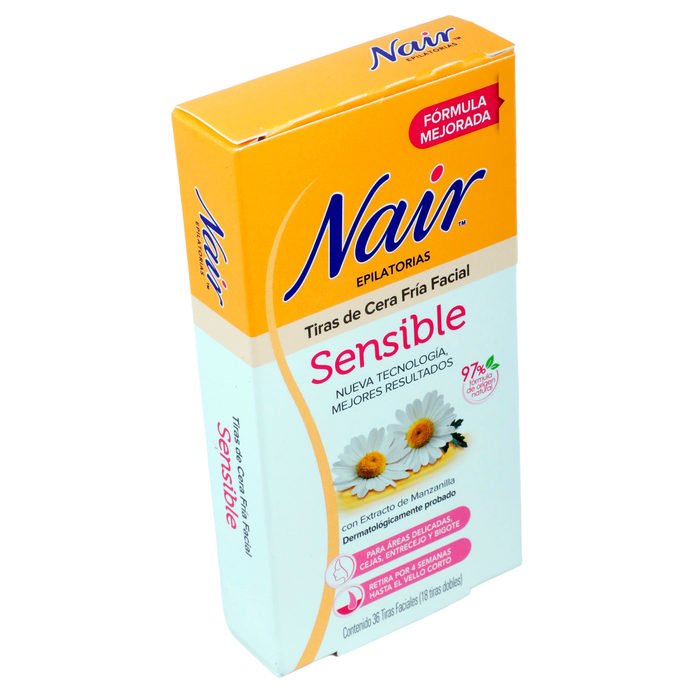 Depilador Nair Fac C-Fria Sensible Con 36 Tiras-2