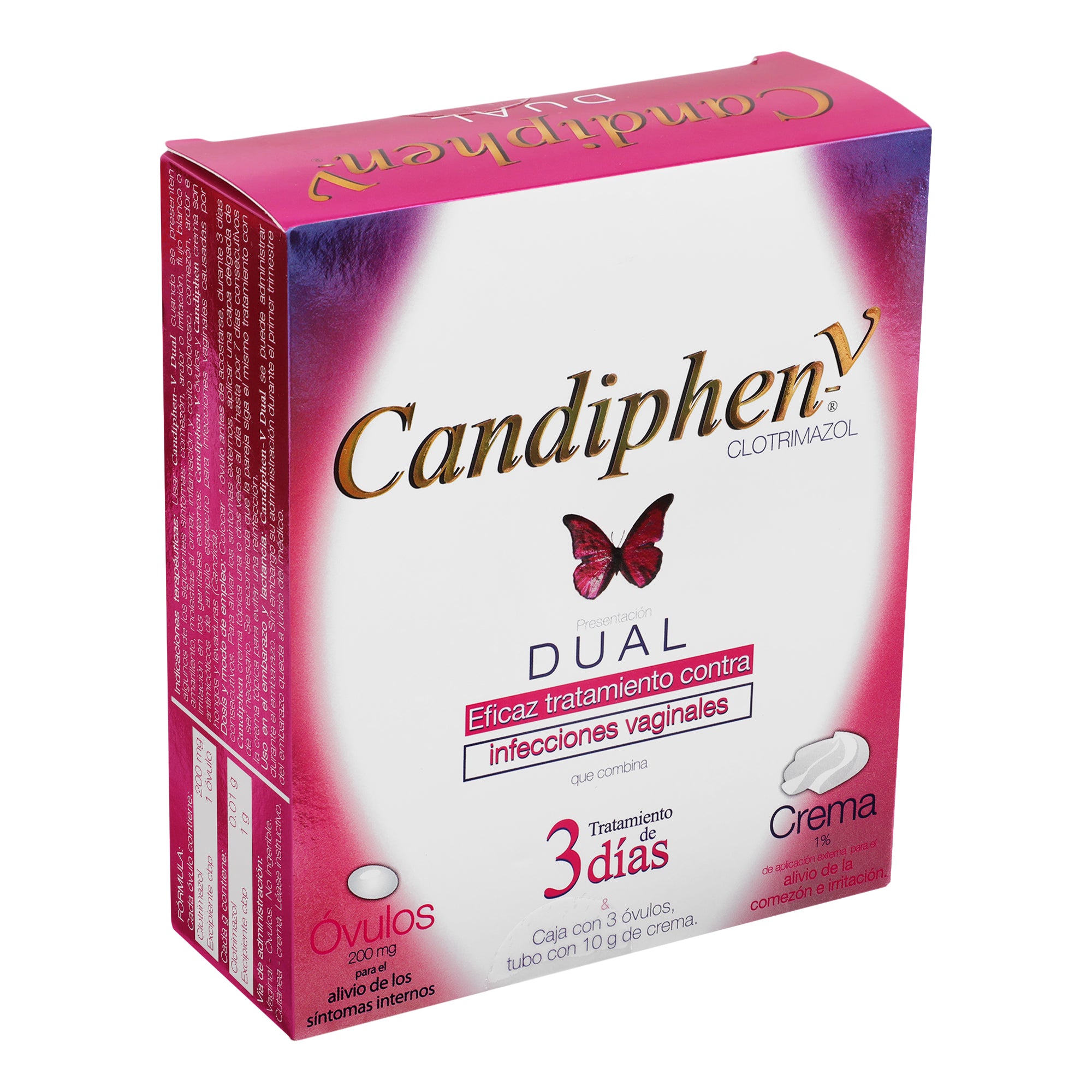 Candiphen-V 200Mg Dual Con 3 Ovulos Y Crema 10 Grs-2