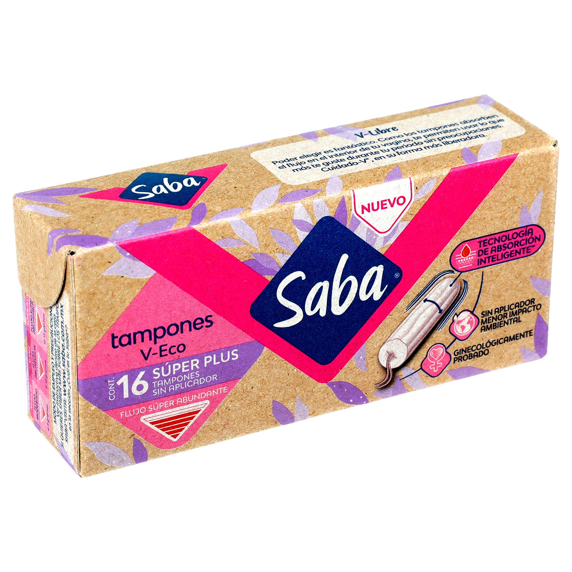 Tampones Saba V-Eco Super Plus Con 16 Piezas-2