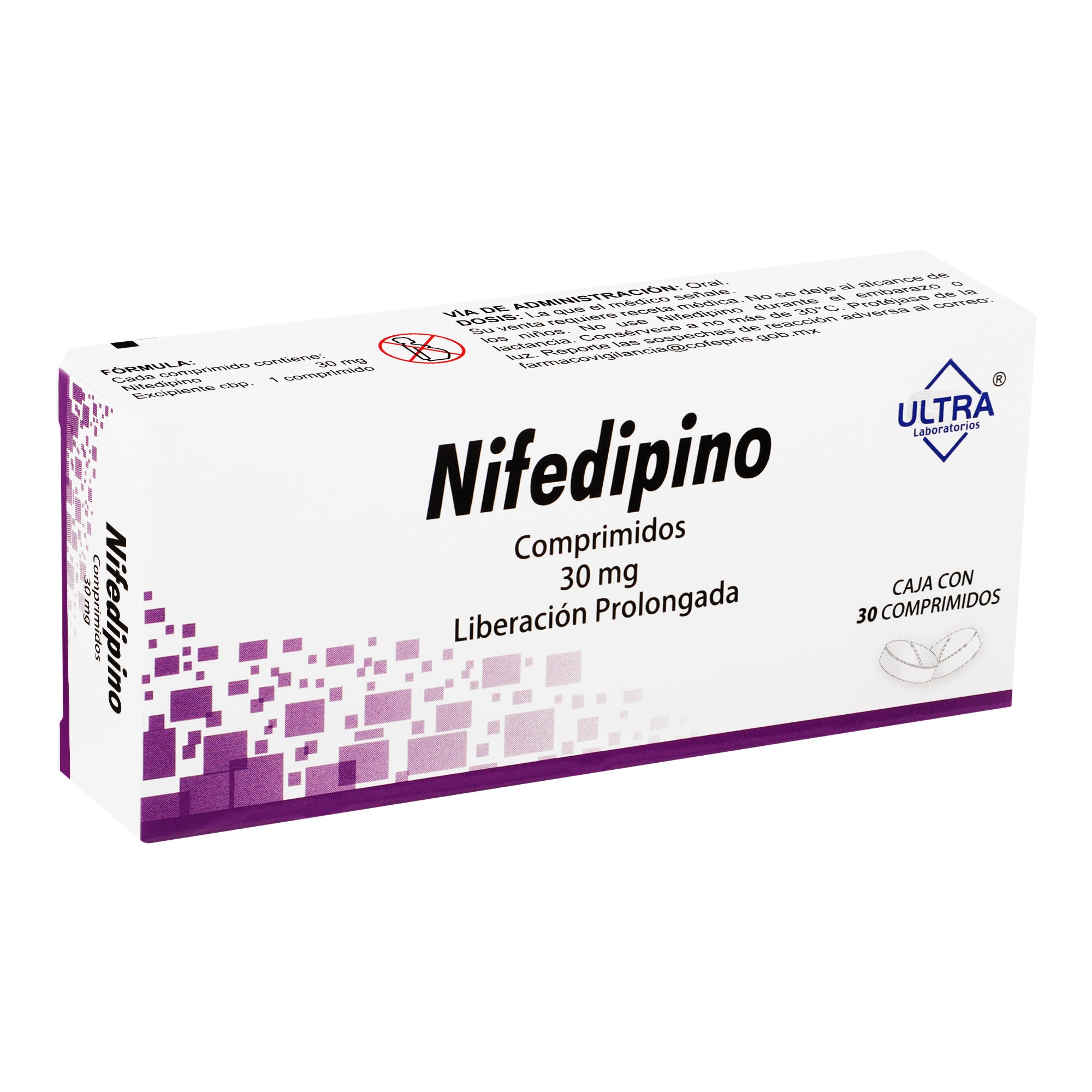 Nifedipino 30 Mg Con 30 Comprimidos Liberacion Prolongada Ultra-2