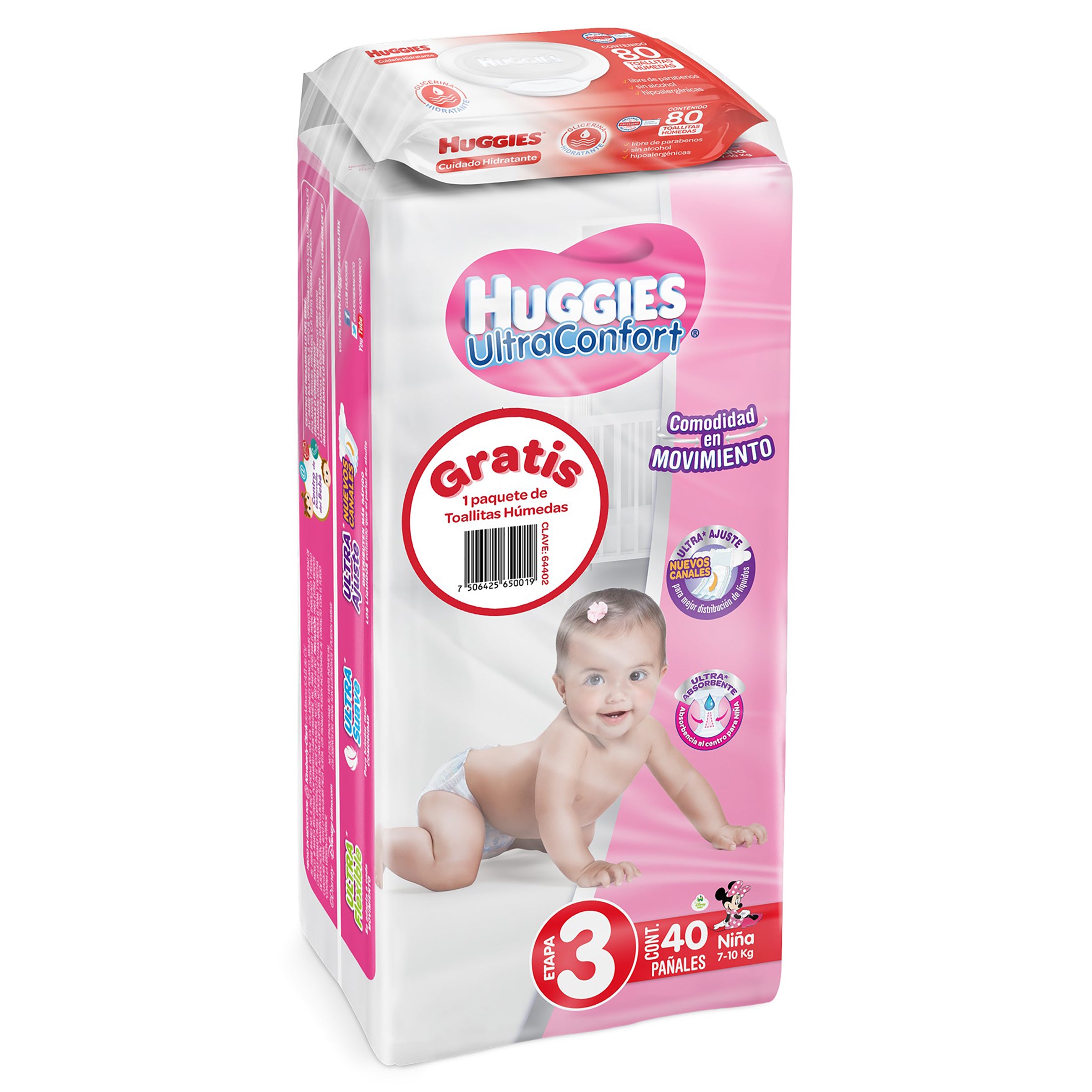 Pañal Huggies Ultra Conf Niña Con 40 Etapa 3 +Tas Hum-2