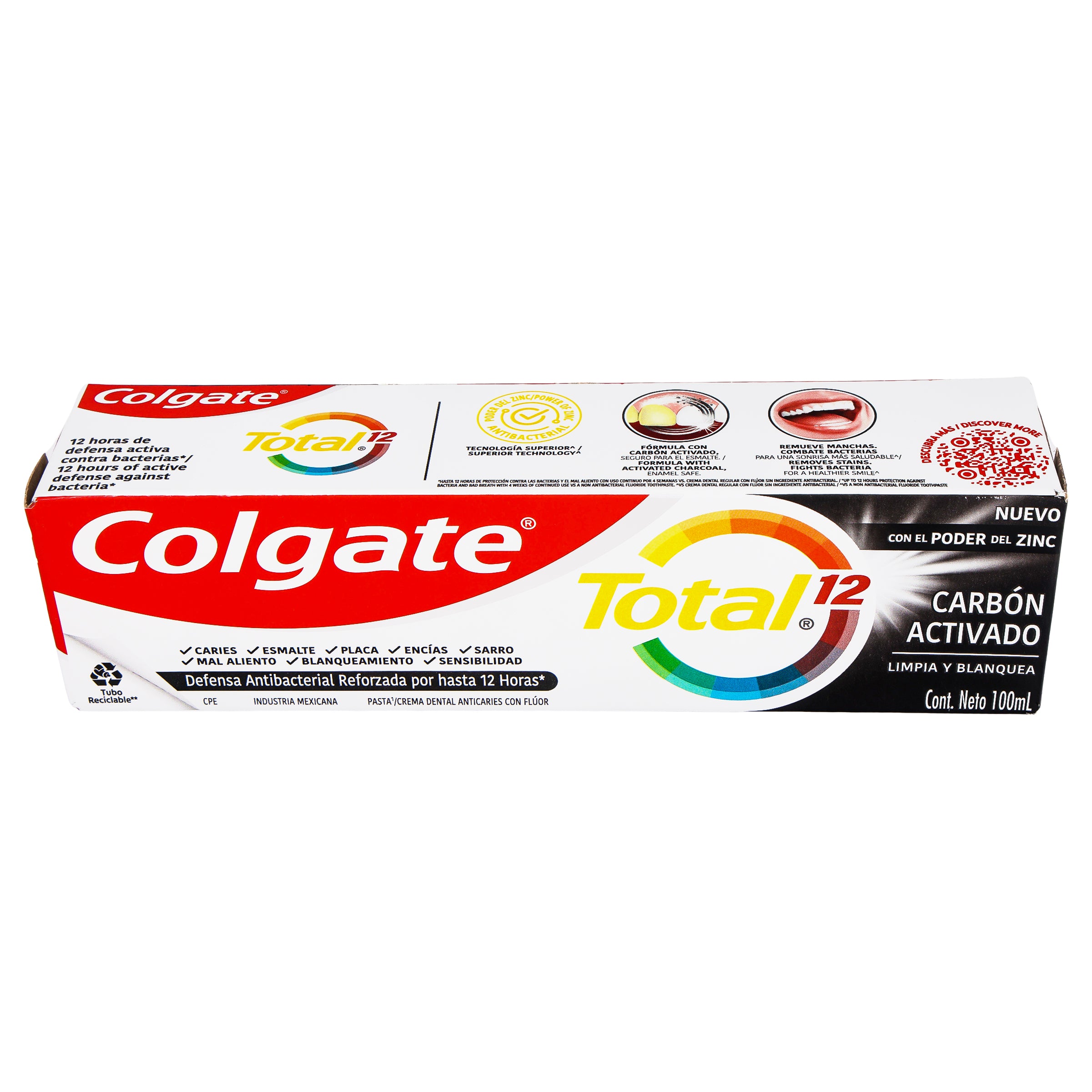 Crema Dental Colgate Total 12 Carbon Activado 100 Ml-3