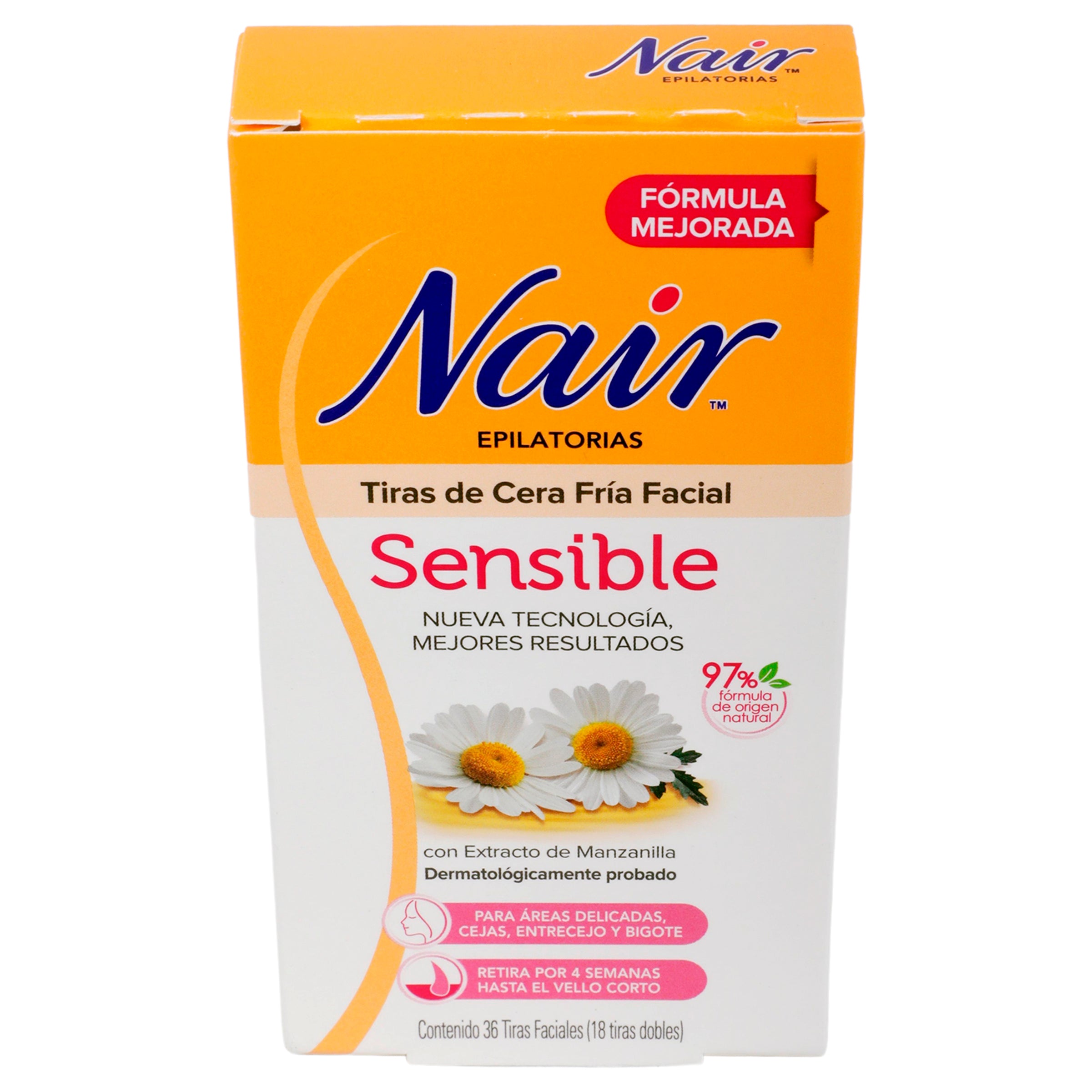 Depilador Nair Fac C-Fria Sensible Con 36 Tiras-3