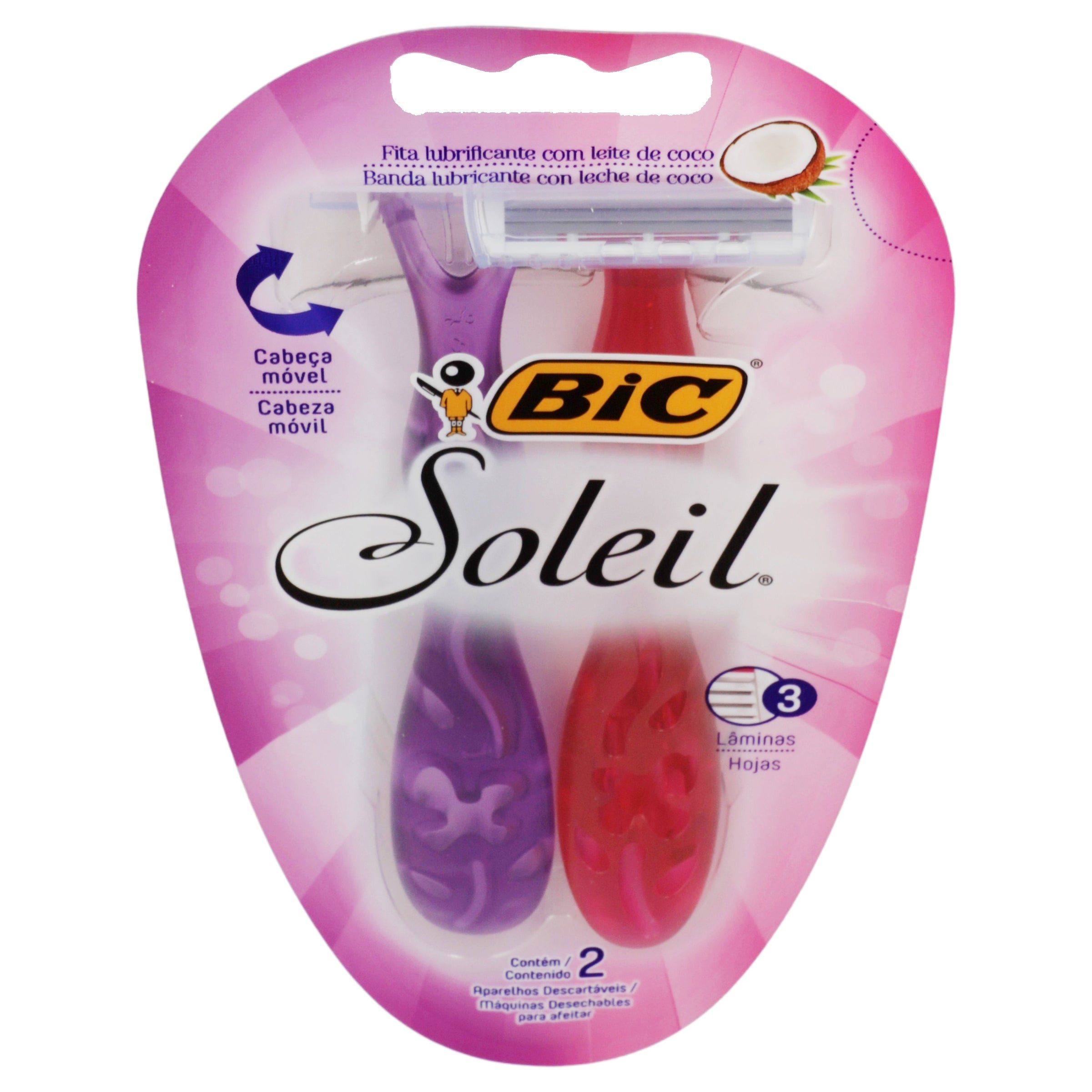 Rastrillo Bic Soleil Cabeza Movil Con 2-3