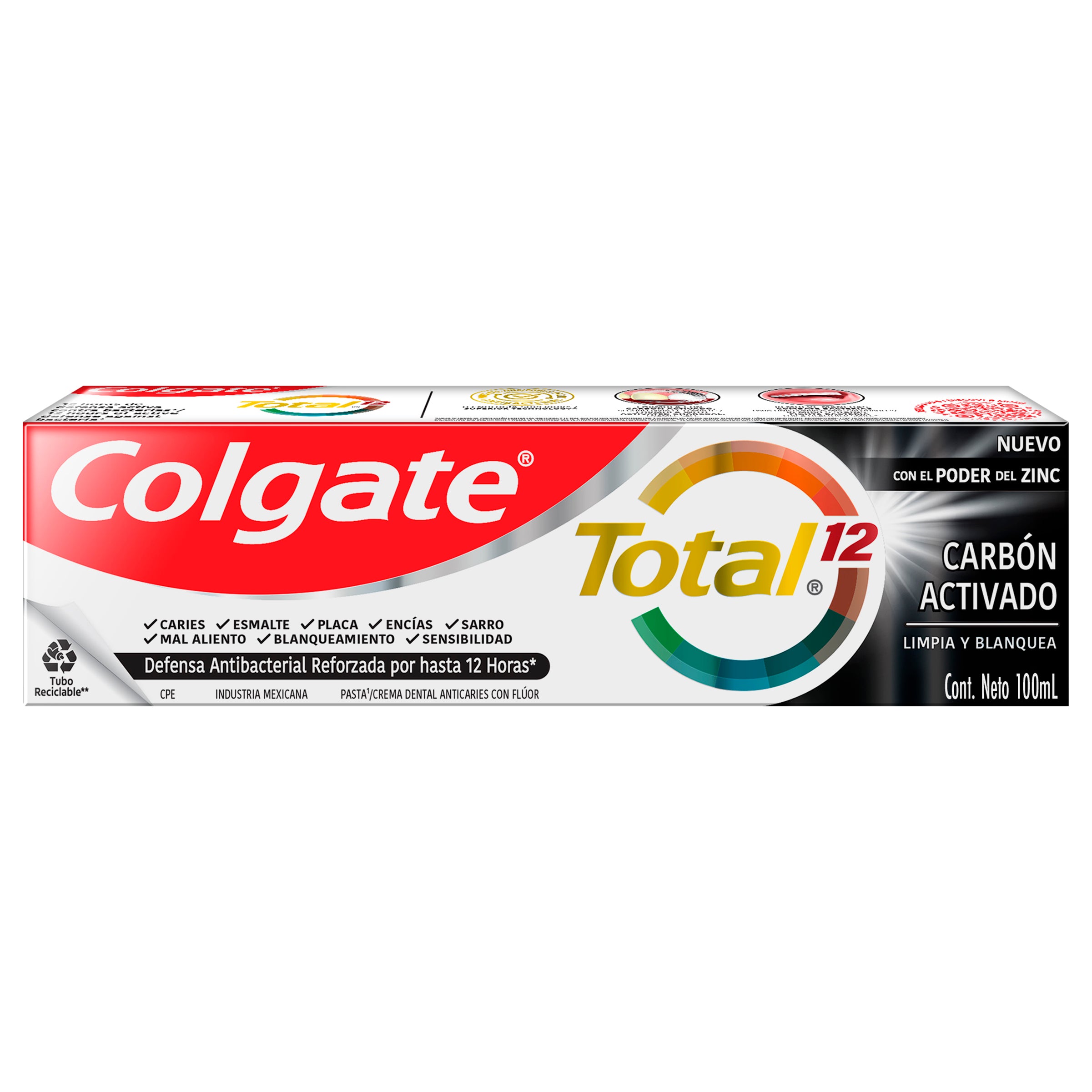 Crema Dental Colgate Total 12 Carbon Activado 100 Ml-4