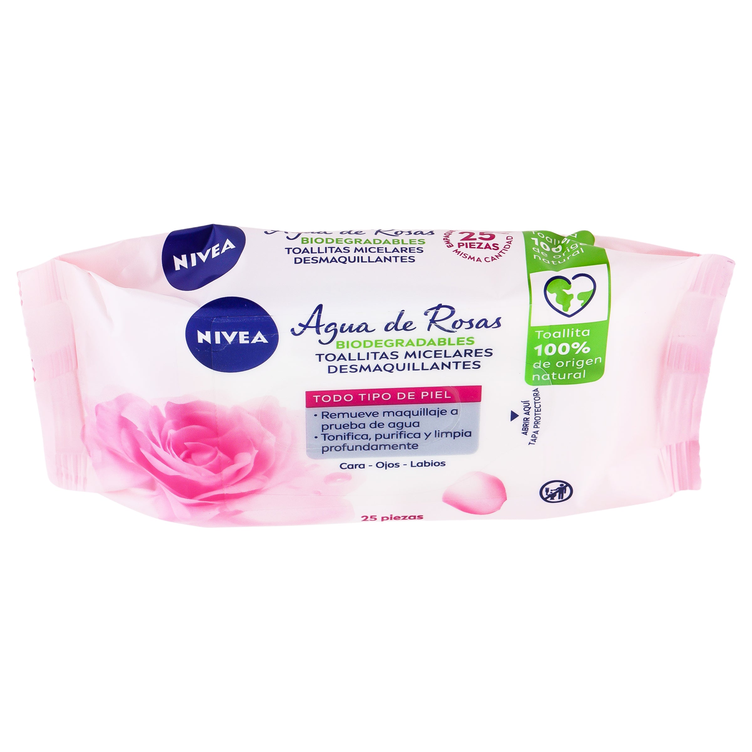 Toallitas Micelar Desmaquillantes Nivea Agua Rosas Con 25 Piezas-3