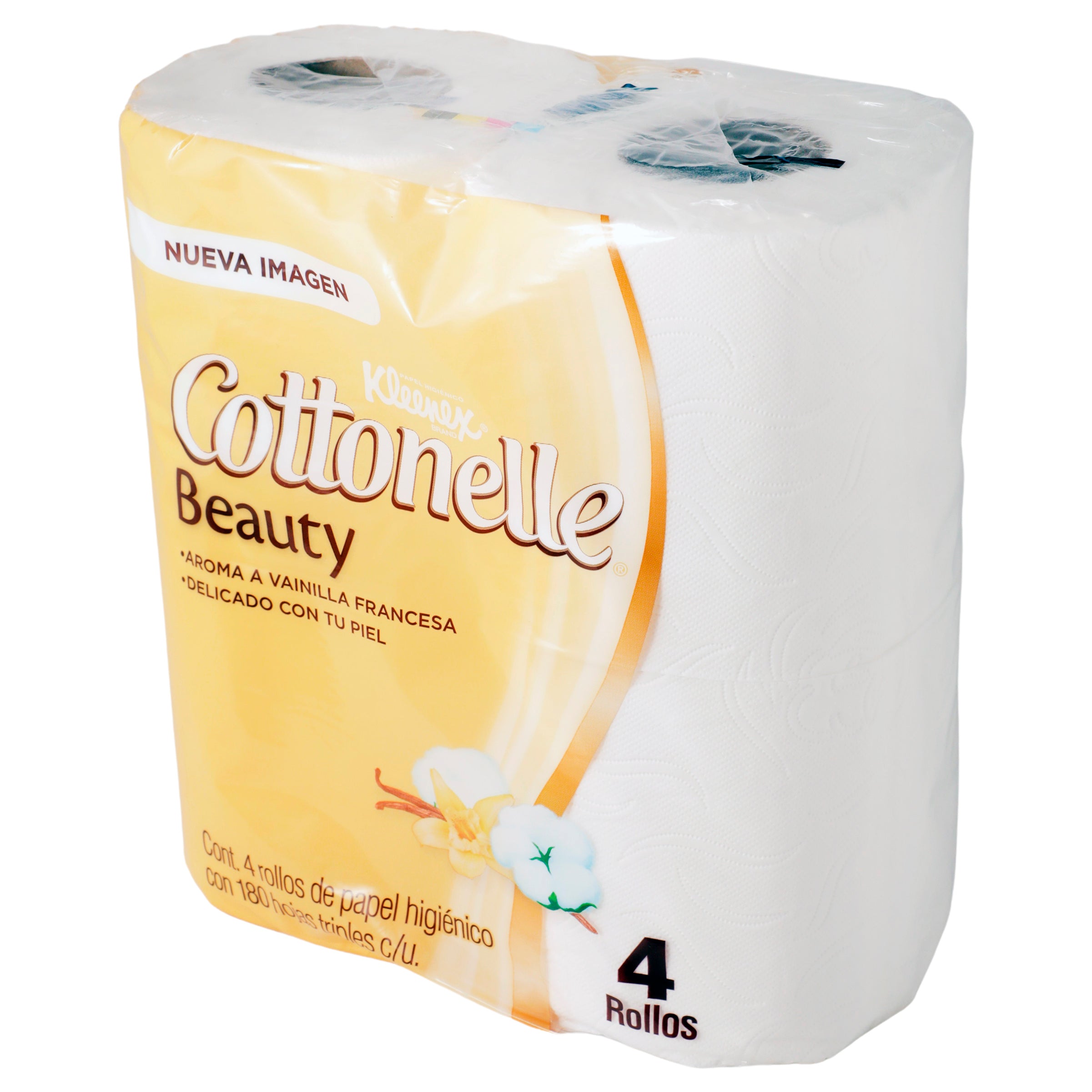 Higienico  Kleenex Cottonelle Beauty 4 Rollos 180 Hojas-4