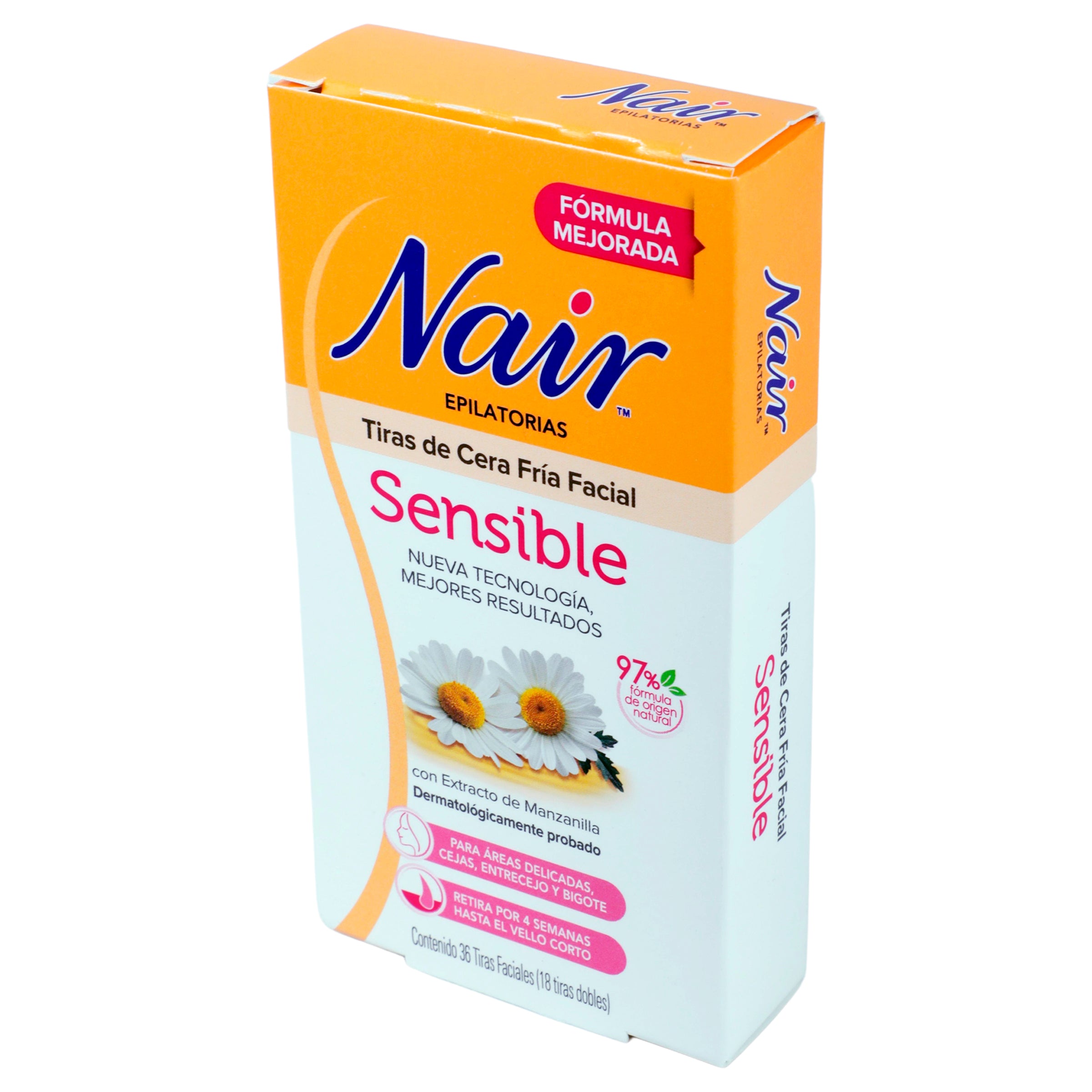 Depilador Nair Fac C-Fria Sensible Con 36 Tiras-4