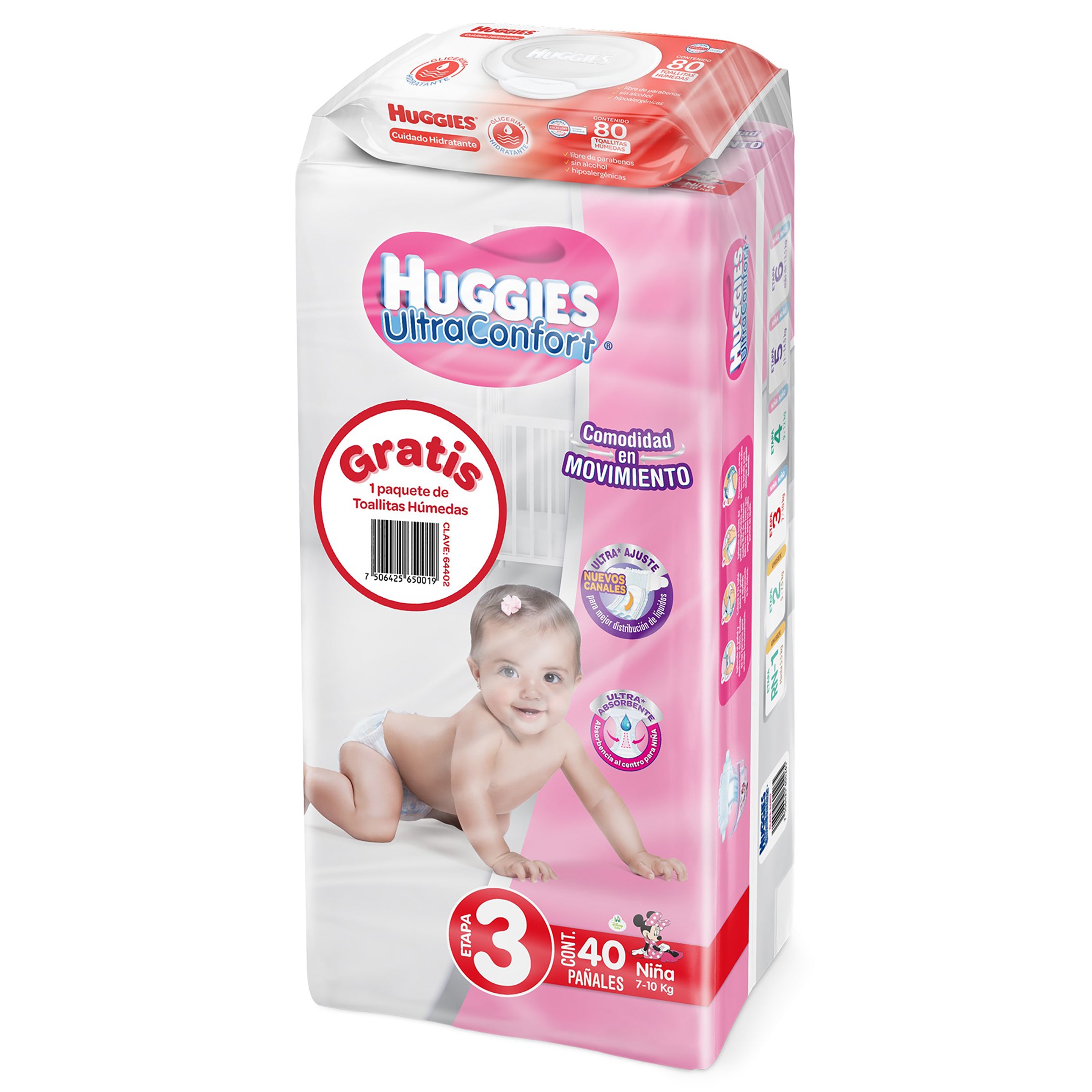 Pañal Huggies Ultra Conf Niña Con 40 Etapa 3 +Tas Hum-3