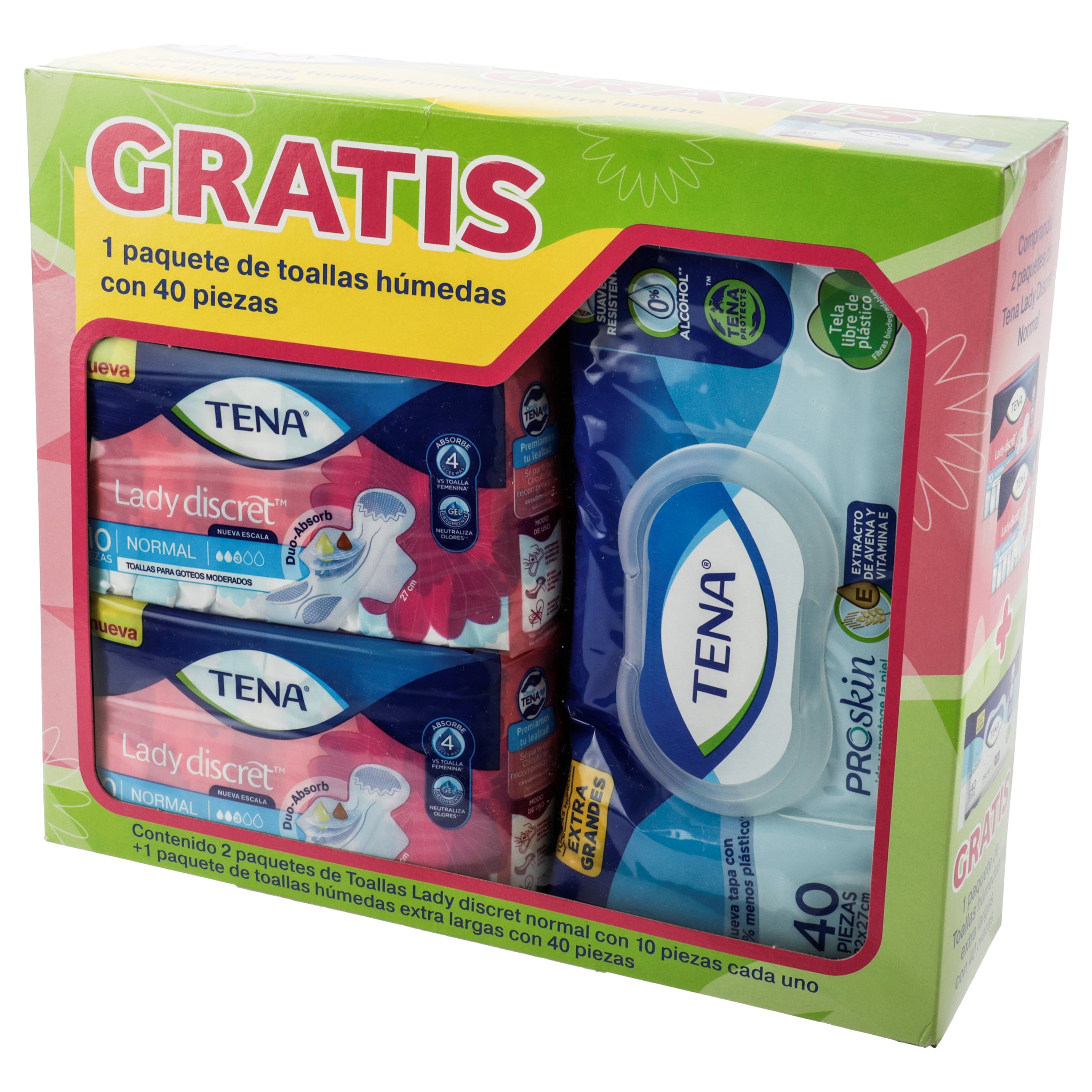 Toallas Sanitarias Tena Lady Con 10 Duo+ Toallitas Humedas-4