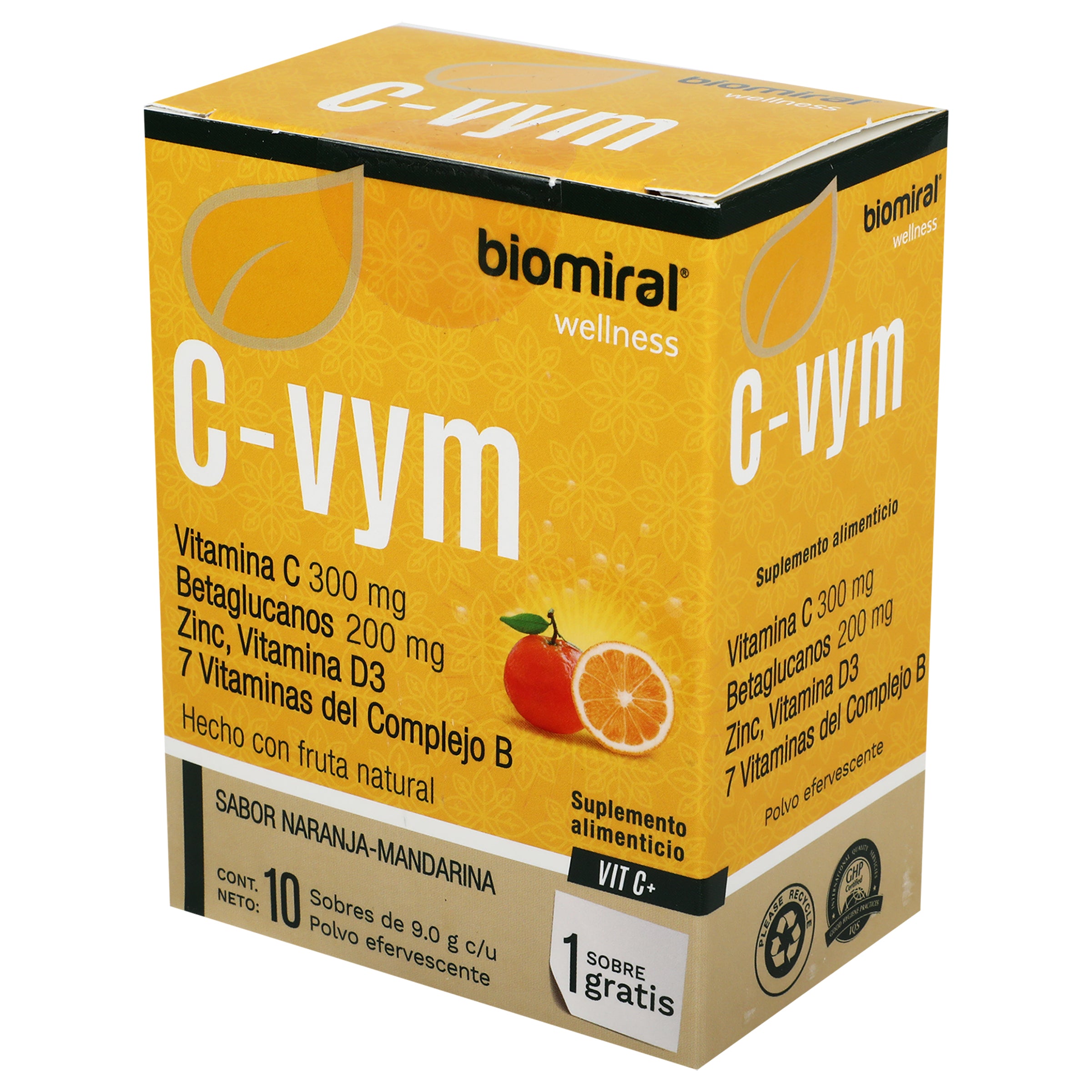 C-Vym (Vitamina Con Betaglucanos/Zinc Y Vitamina D3 Con 10 Sobres-3