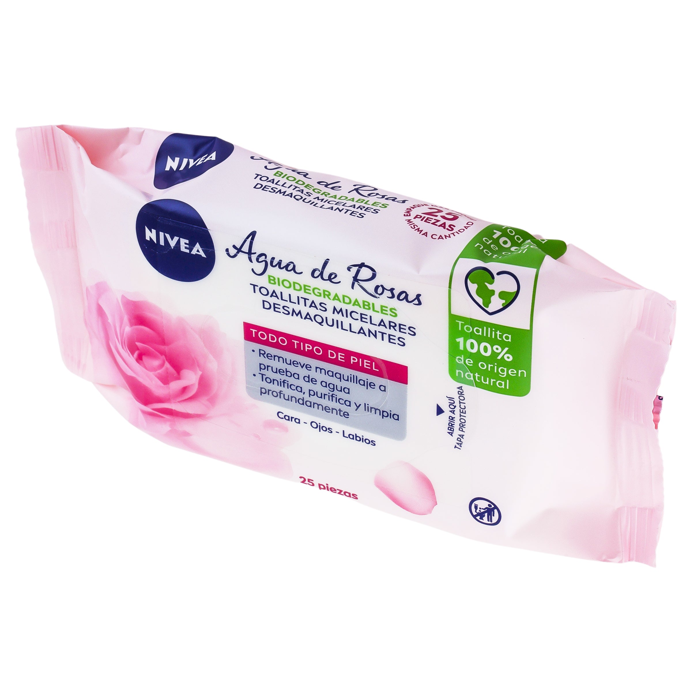 Toallitas Micelar Desmaquillantes Nivea Agua Rosas Con 25 Piezas-4