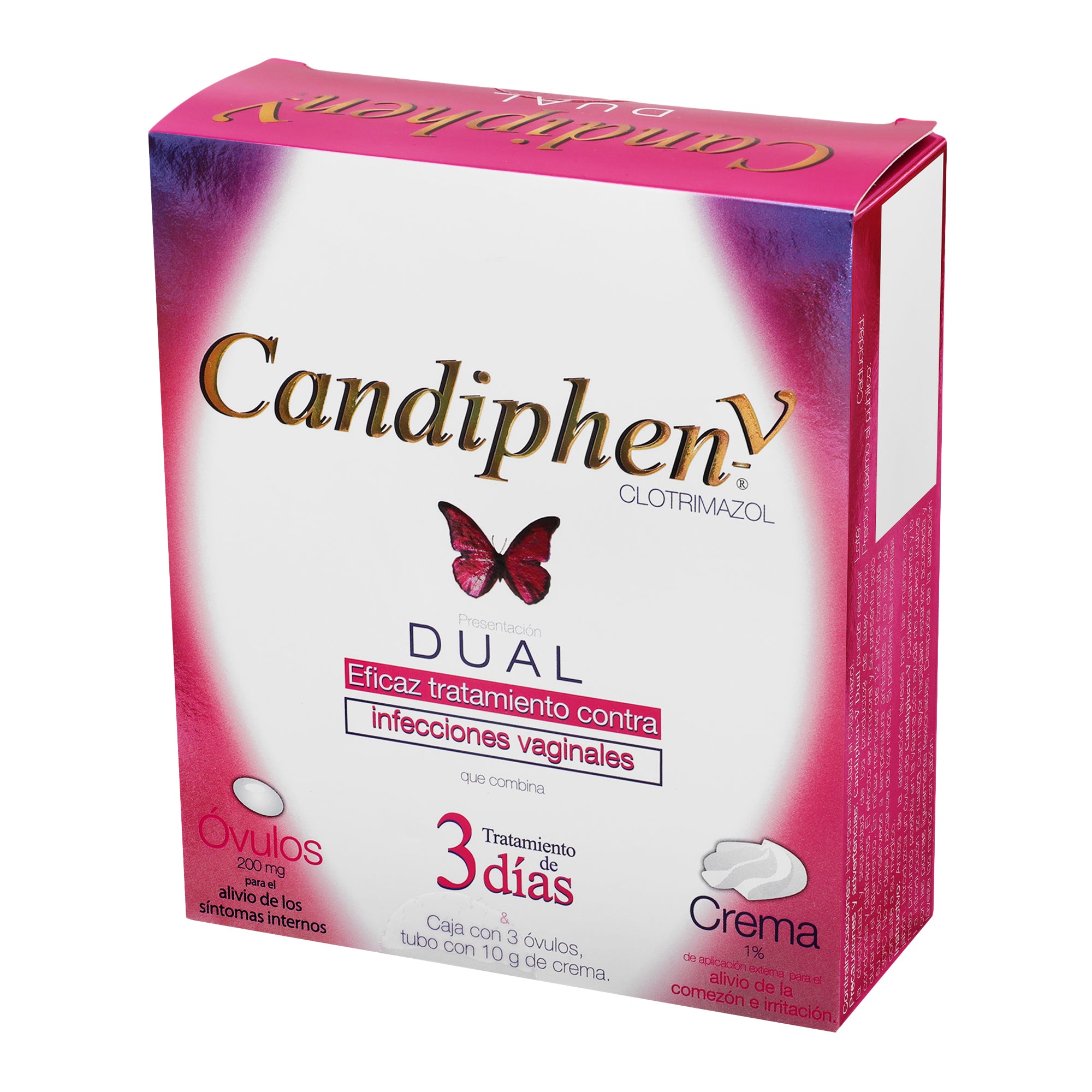 Candiphen-V 200Mg Dual Con 3 Ovulos Y Crema 10 Grs-3