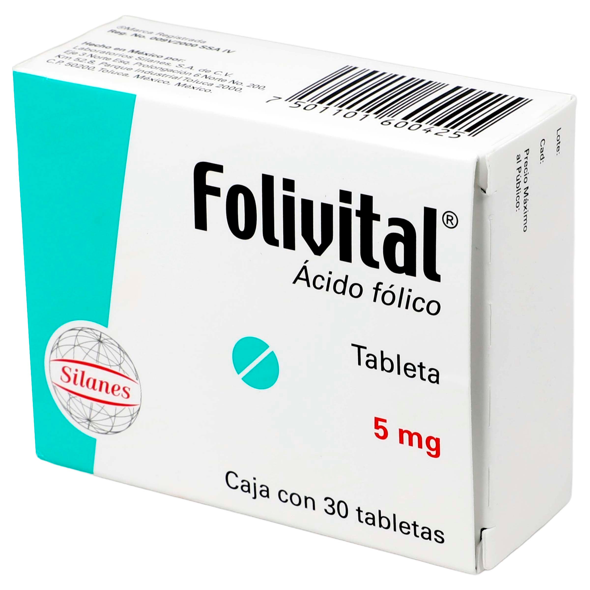 Folivital 5 Mg Con 30 Tabletas-3