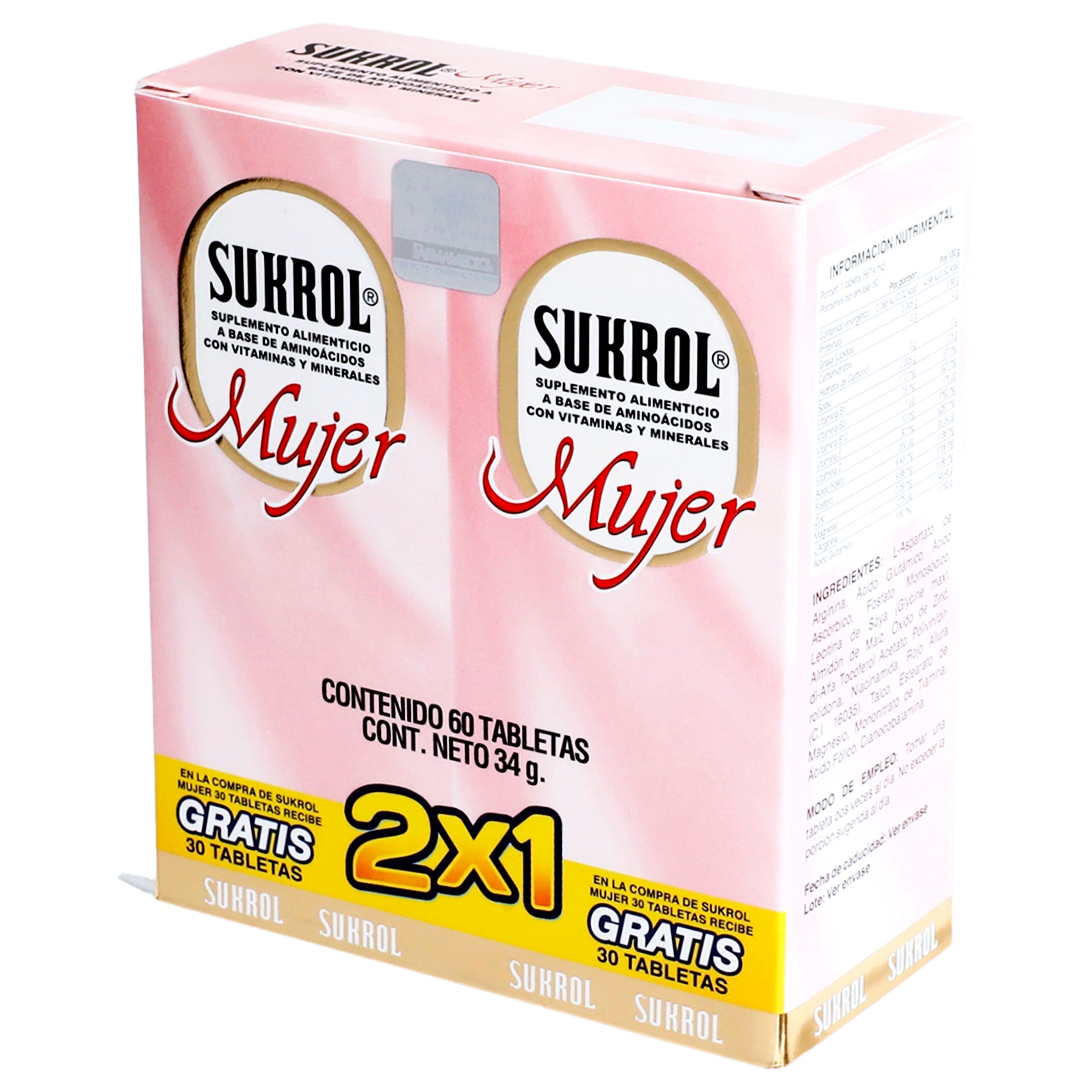 Sukrol Mujer Suplemento Alimenticio Con 30 Tabletas 2X1-4