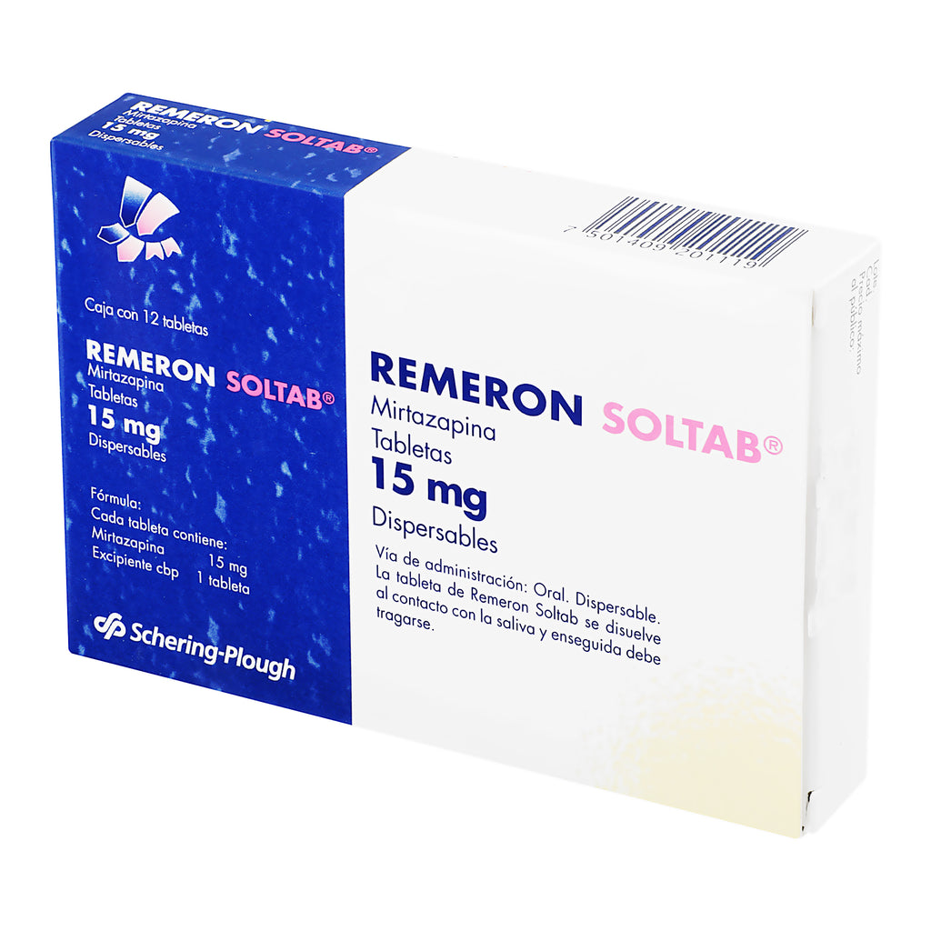 Remoren Remeron Sol Tabletas 15 Mg Con 12 Tabletas Dispersables