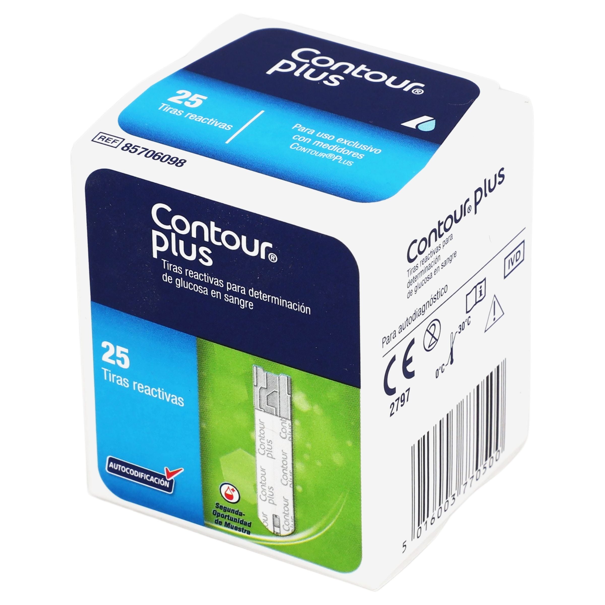 Contour Plus Tiras Reactivas Con 25 Piezas-3