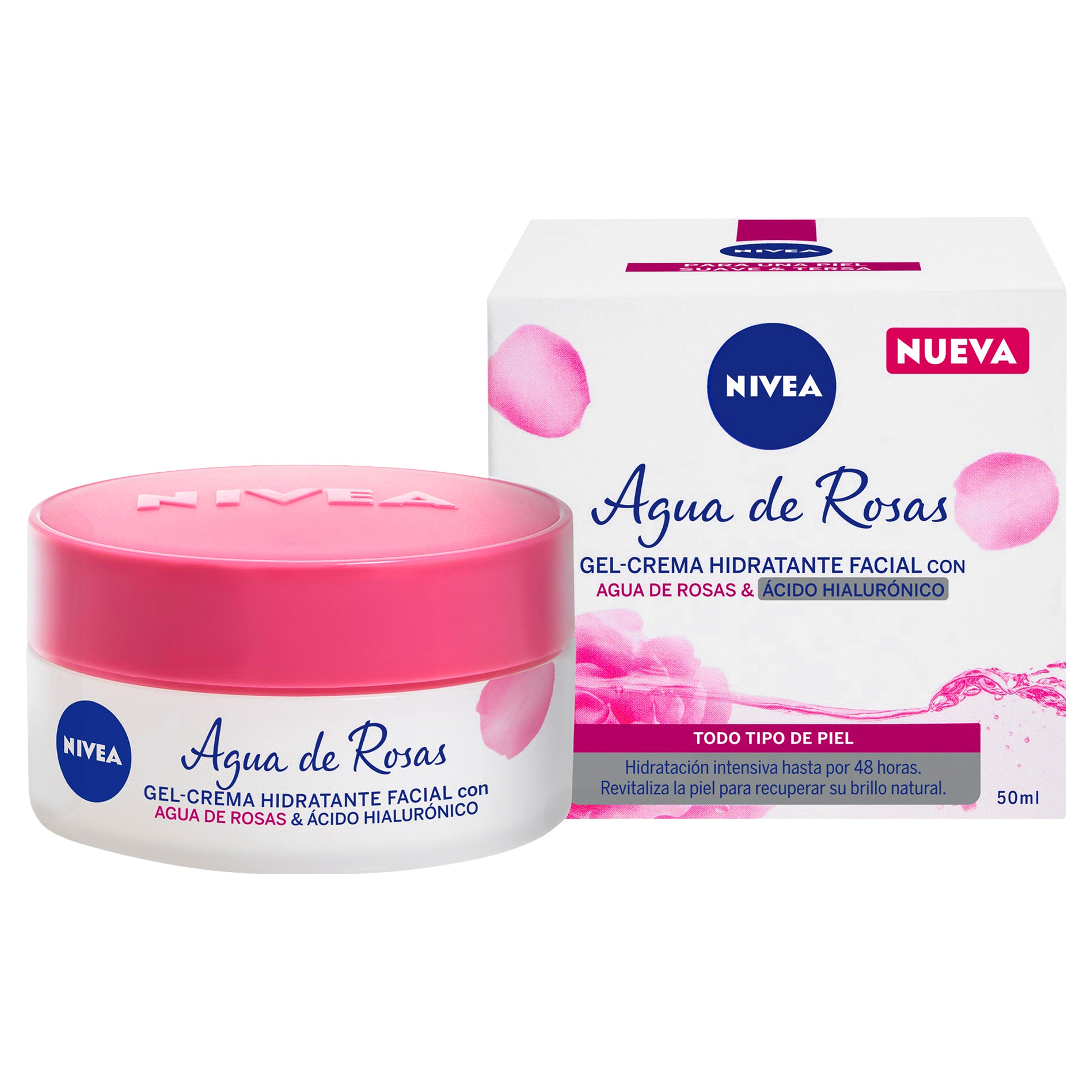 Gel Crema Nivea Facial 5 En 1 Agua De Rosas Hidr 50 Ml-1