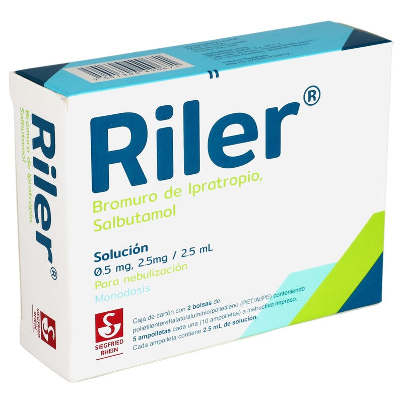Riler 2.5 Mg 2.5 Ml Solucion Para Nebulizar Con 5 Ampolletas 7501300420671 2