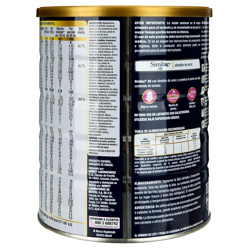 Similac Ar 0-12 Meses Polvo 800 G 7501033963438 7