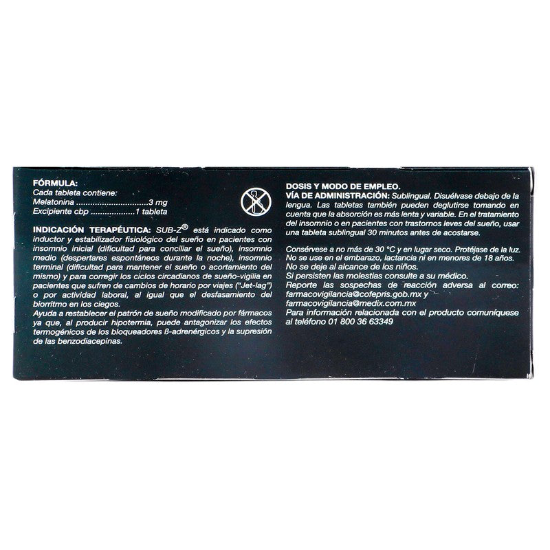 Sub-Z 3 Mg Con 30 Tabletas 7501293202209 6