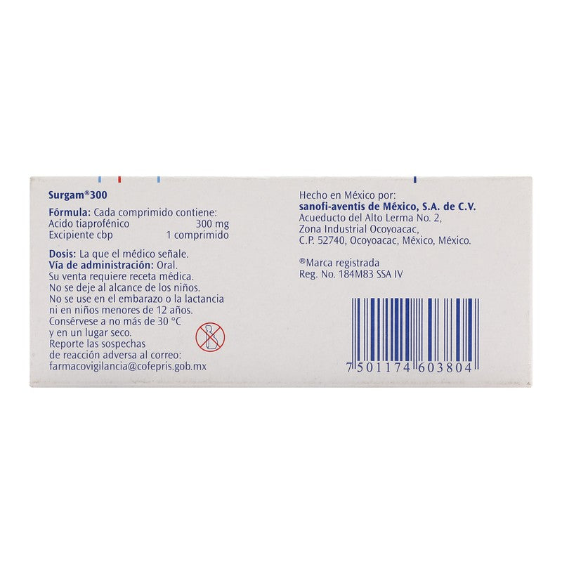 Surgam 300 Mg Con 30 Comprimidos 7501174603804 4
