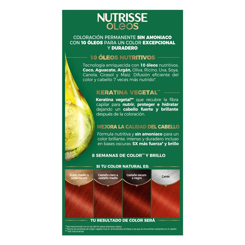 Tinte Nutrisse Oleos Rubio Rojo Intenso 7.64