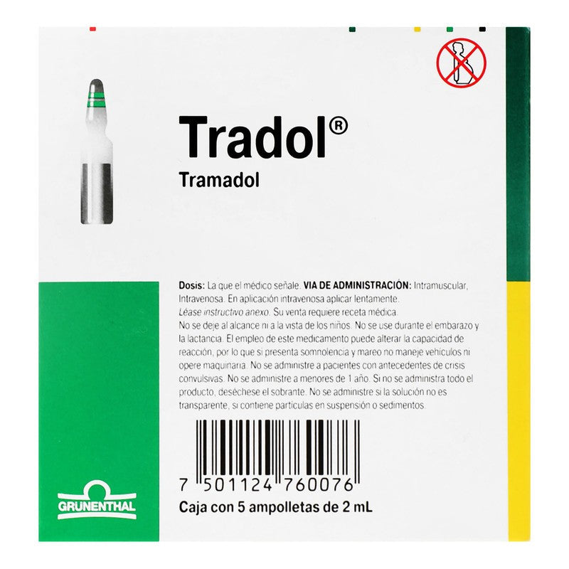 Tradol 100 Mg Ampolleta  5 X 2 Ml 7501124760076 6