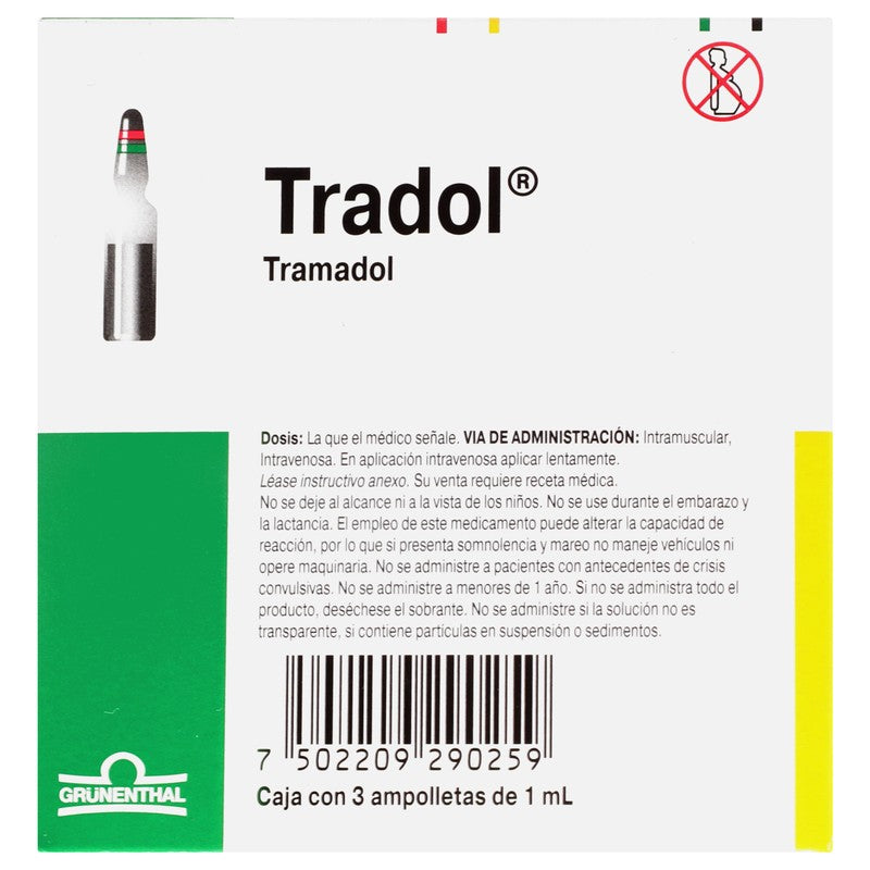 Tradol 50 Mg Fa 3X1 Ml 7502209290259 7
