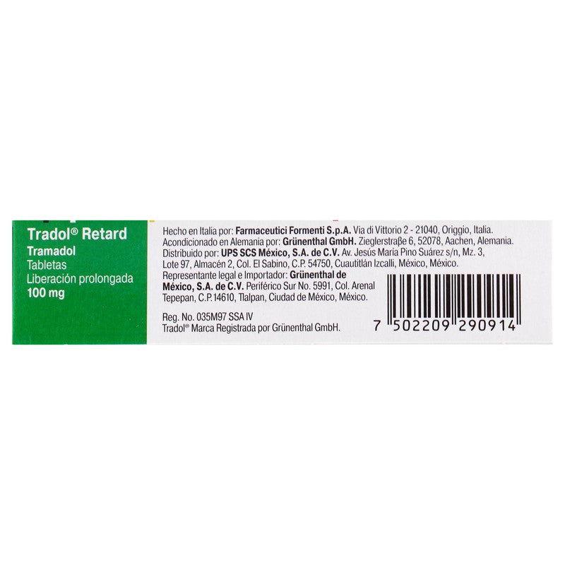 Tradol-Retard 100 Mg Tabletas 30 7502209290914 2