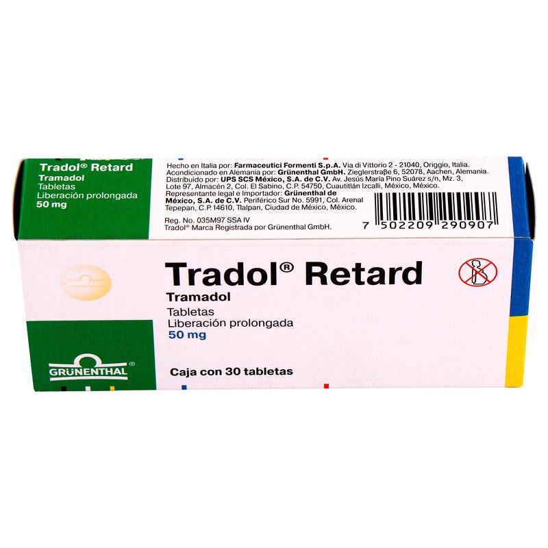 Tradol Retard 50 Mg Con 30 Tabletas 7502209290907 3