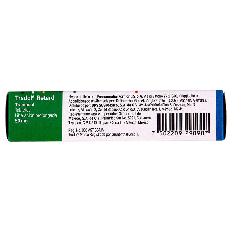 Tradol Retard 50 Mg Con 30 Tabletas 7502209290907 6