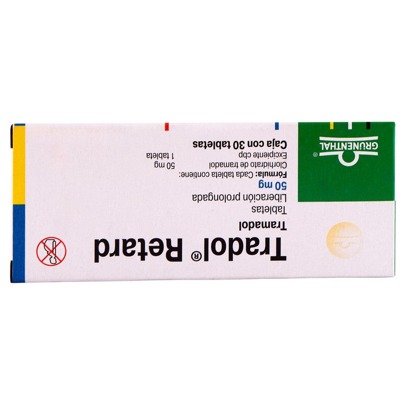 Tradol Retard 50 Mg Con 30 Tabletas 7502209290907 7