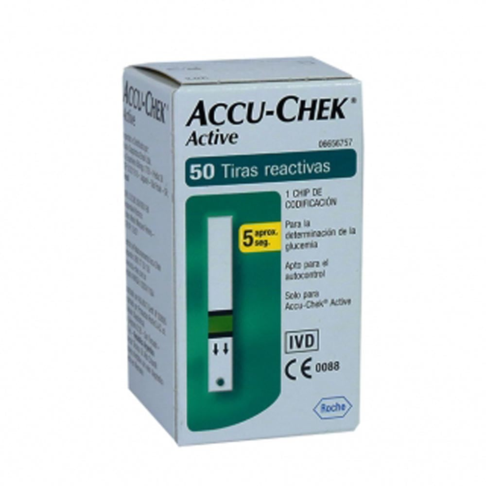 ACCU-CHEK ACTIVE GLUCOSE TIRAS 50