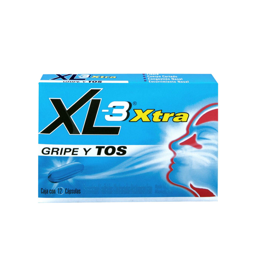 Xl-3 Xtra Gripa-Tos Con 12 Capsulas