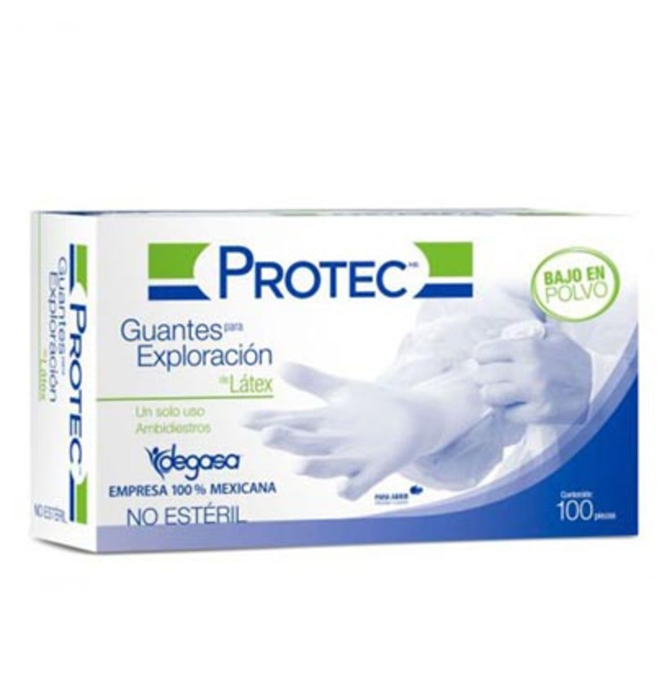 GUANTE P/EXPLORACION LATEX GRANDE PROTEC CON 100