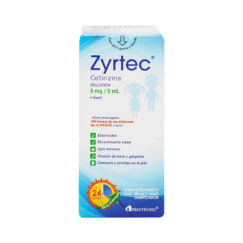 Zyrtec 5 Mg Infantil Solucion 100 Ml Con Dosificador