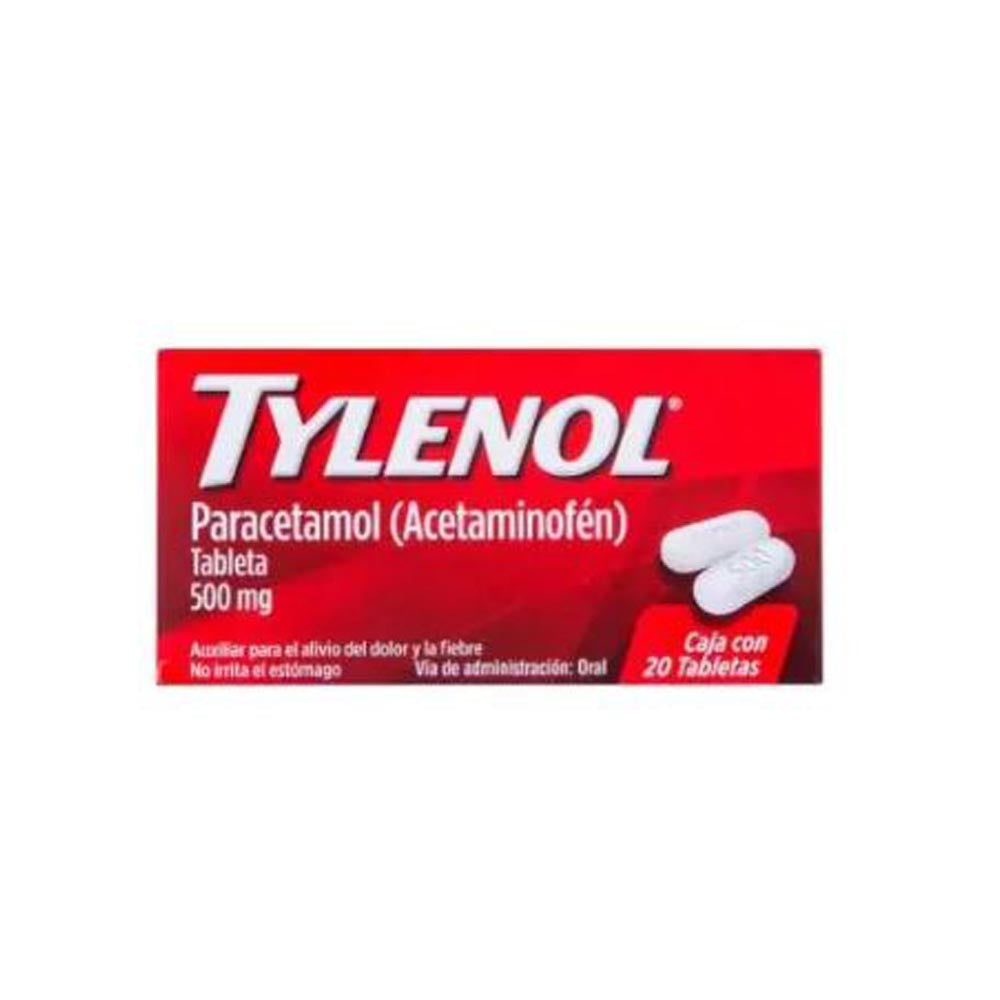 TYLENOL CAPLETS 500 MG TABLETAS 20