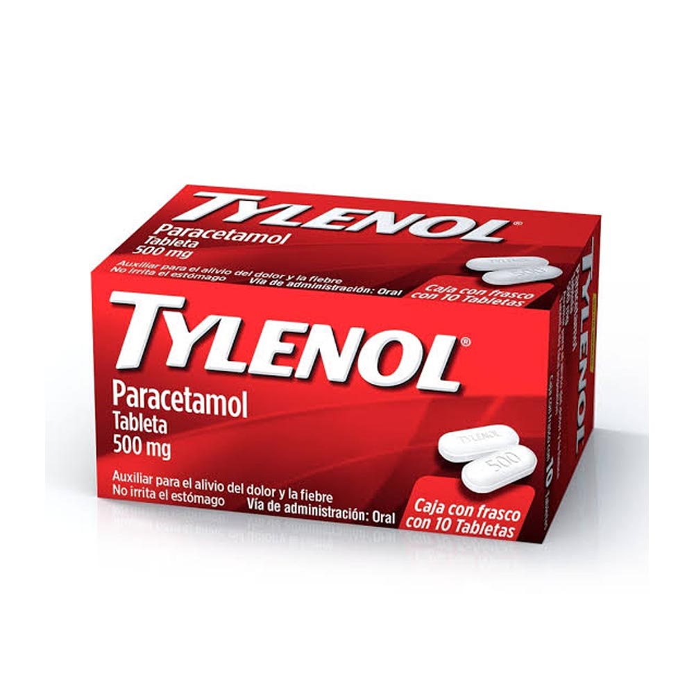 TYLENOL CAPLETS 500 MG TABLETAS 10