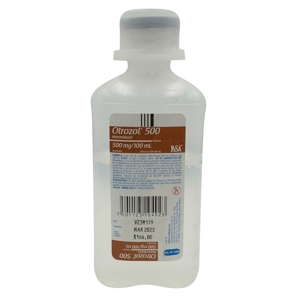 Otrozol (Metronidazol) 500 Mg Solucion Inyectable