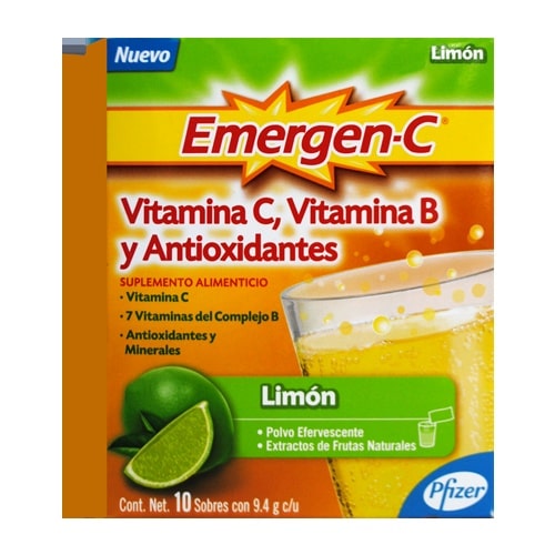 EMERGEN-C SUPLEMENTO ALIMENTICIO LIMON 10 SOBRES 9.6 G