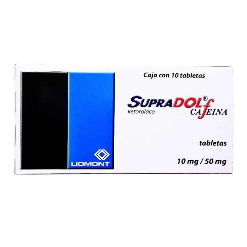 SUPRADOL-CAFEINA 10 MG/50 MG TABLETAS 10