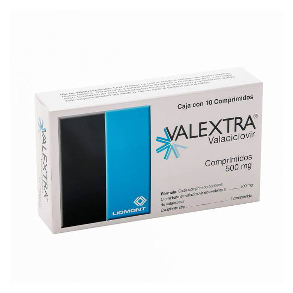 Valextra (Valaciclovir) 500 Mg Con 10 Comprimidos